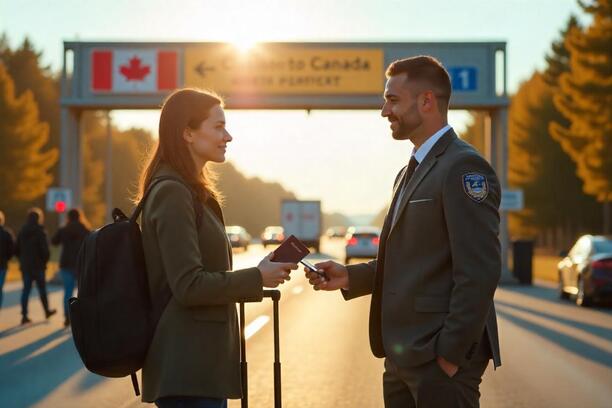 Canada Strong Border Pass security check for woman